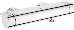 Grohe Set de douche Mitigeur thermostatique Grohtherm + Douchette Stick 1 jet, support mural, flexible, Chrome (34169001-CUBESTICK)