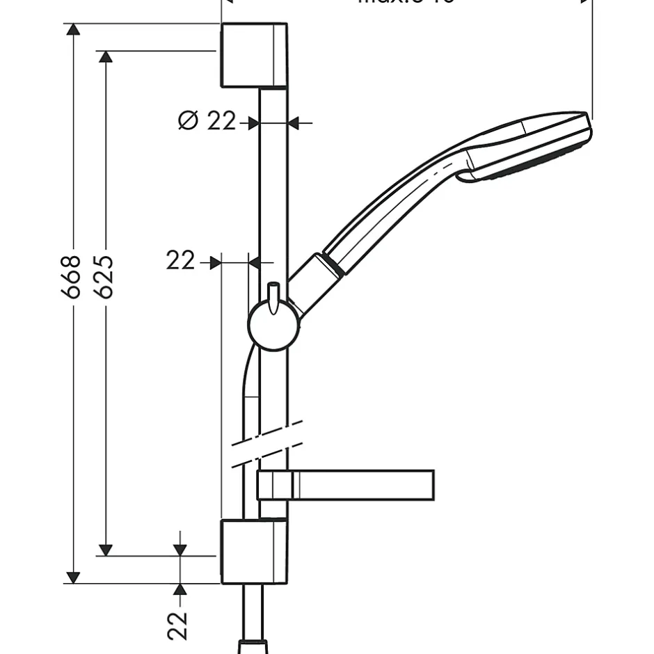 Hansgrohe Set de douche Vario EcoSmart avec barre Unica'C 65 cm et porte-savon chromé Croma 100