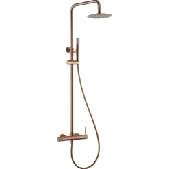 Imex Products Set douche mitigeur monocommande or rose acier et laiton finition PVD