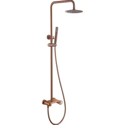 Imex Products Set douche monocommande en acier et laiton finition PVD or rose brosse avec barre extensible* Colonne De Douche Mécanique