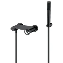 Imex Products Set douche monocommande noir mat en laiton et zamak avec flexible PVC 180 cm* Colonne De Douche Encastrable