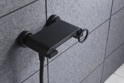 Imex Products Set douche monocommande noir mat en laiton et zamak avec flexible PVC 180 cm* Colonne De Douche Encastrable