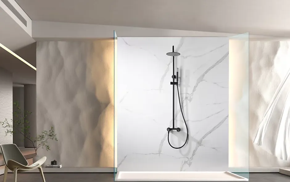Imex Products Set douche monocommande noir mat en acier et laiton avec barre extensible* Colonne De Douche Mécanique