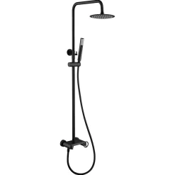 Imex Products Set douche monocommande noir mat en acier et laiton avec barre extensible* Colonne De Douche Mécanique