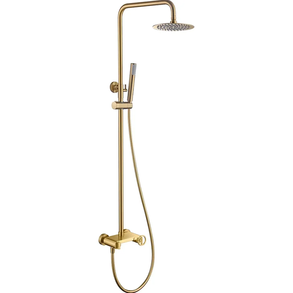 Imex Products Set douche monocommande or brosse corps laiton acier douchette extensible anticalcaire* Colonne De Douche Mécanique