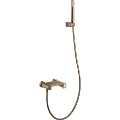 Imex Products Set douche monocommande or rose brosse en laiton tube PVC 180 cm ceramique 35 mm* Colonne De Douche Encastrable