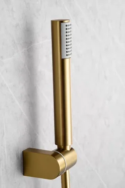 Imex Products Set douche monocommande or rose brosse en laiton tube PVC 180 cm ceramique 35 mm* Colonne De Douche Encastrable
