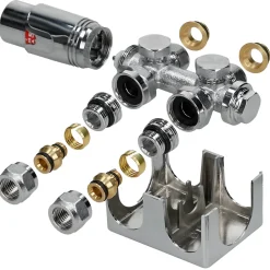 Luxebath Set universel thermostat radiateur chauffage connexion moyenne 50 mm chrome* Sèche-Serviettes Mixte