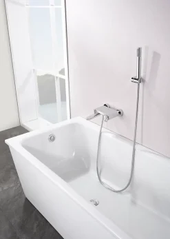 Imex Products Set vascadoccia cromo en laiton et zama avec douchette ronde et flexible PVC 180 cm