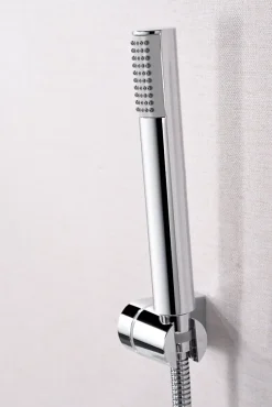 Imex Products Set vascadoccia cromo en laiton et zama avec douchette ronde et flexible PVC 180 cm
