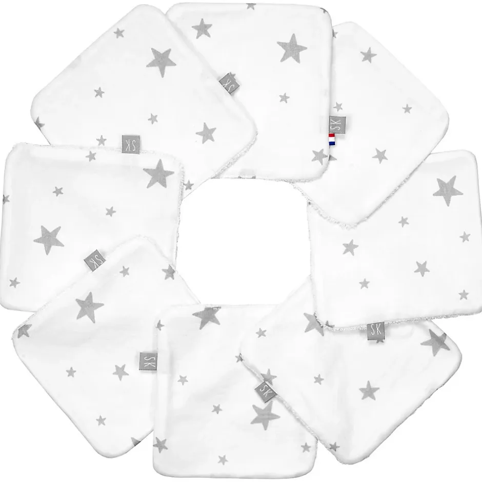 Sevira Kids Lingettes bébé lavables en 100% coton 8 pièces STELLA* Serviette De Toilette