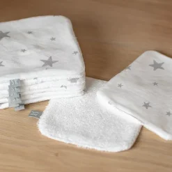 Sevira Kids Lingettes bébé lavables en 100% coton 8 pièces STELLA* Serviette De Toilette