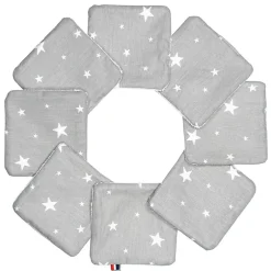 Sevira Kids Lingettes bébé lavables en 100% coton 8 pièces STELLA* Serviette De Toilette