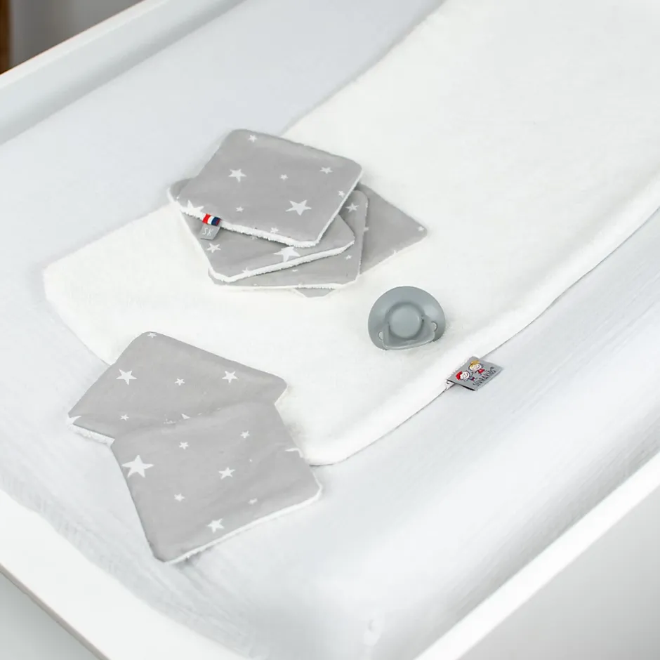 Sevira Kids Lingettes bébé lavables en 100% coton 8 pièces STELLA* Serviette De Toilette