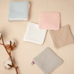 Sevira Kids Lingettes bébé lavables 8 pièces Nid d'abeille & bambou* Serviette De Toilette
