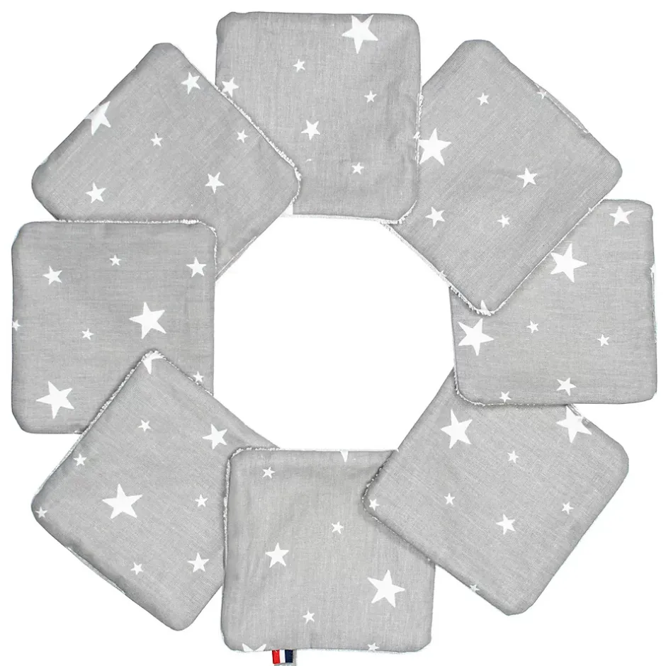 Sevira Kids Lingettes bébé lavables en 100% coton 8 pièces STELLA