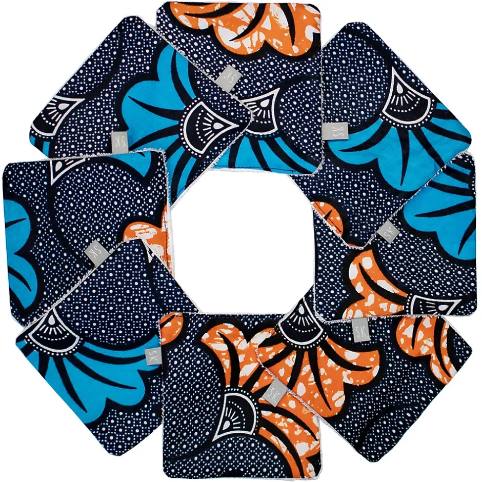 Sevira Kids Lingettes lavables 8 pièces Wax Fleurs de mariage