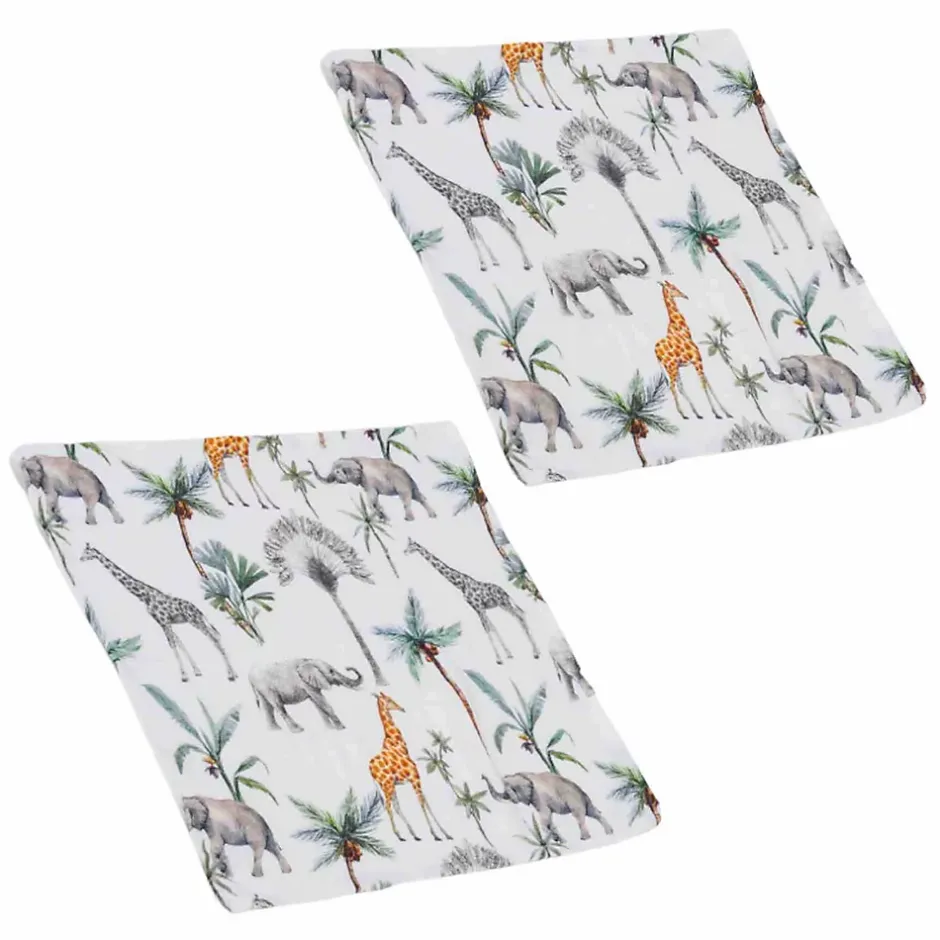 Sevira Kids Lot de 2 langes en bambou Safari* Serviette De Toilette
