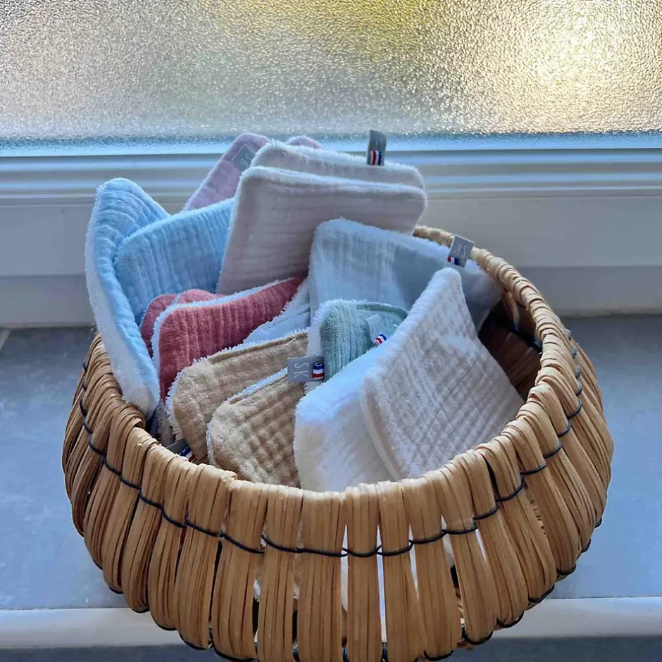 Sevira Kids Lot de 8 lingettes lavables bambou et gaze de coton Jeanne* Serviette De Toilette