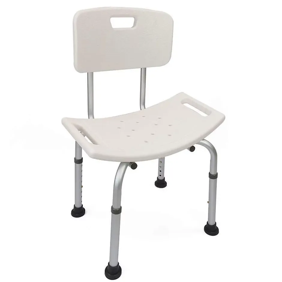 Kibath Siège à dossier carré, finition BLANC mat, en ABS* Siège De Douche