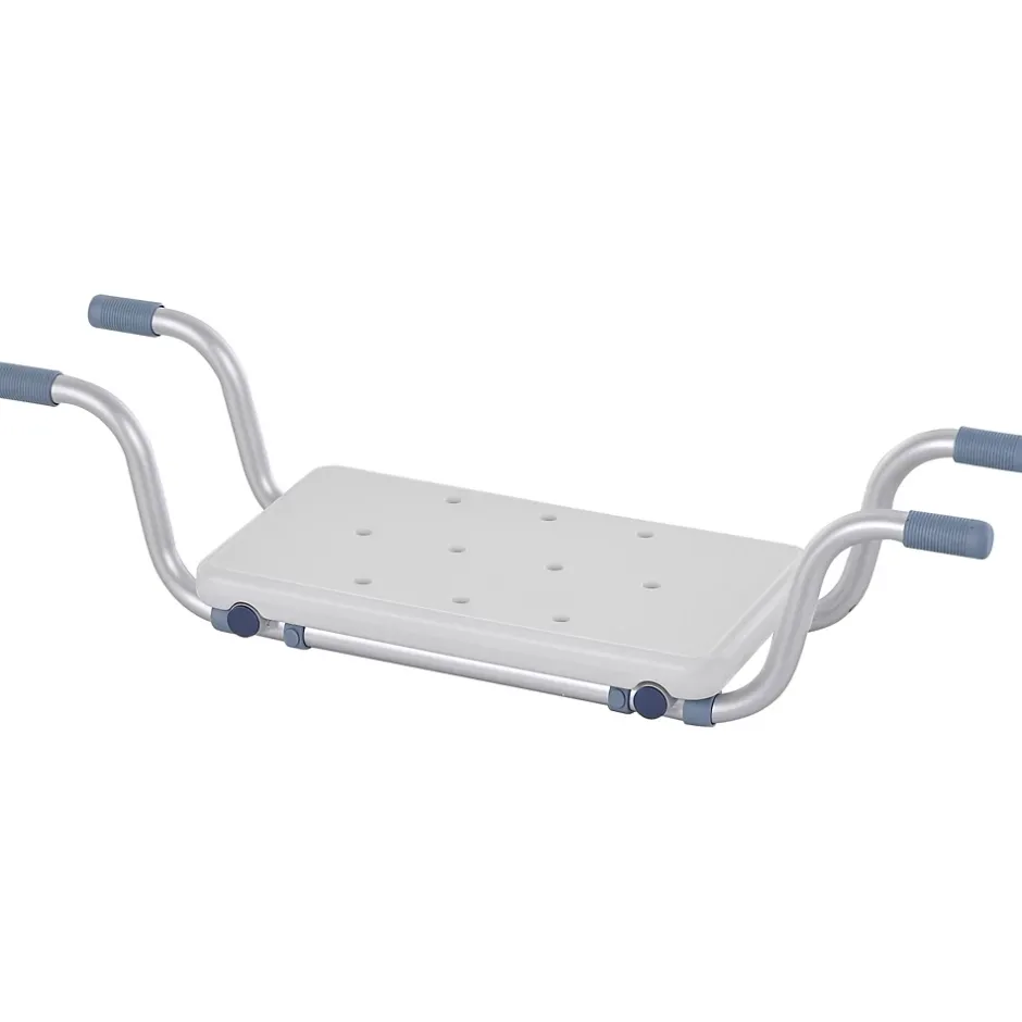 Homcom Siège de baignoire - siège de bain suspendu réglable - tabouret de salle de bain - dim. 71-81L x 22l x 18H cm - alu. HDPE blanc* Siège De Douche