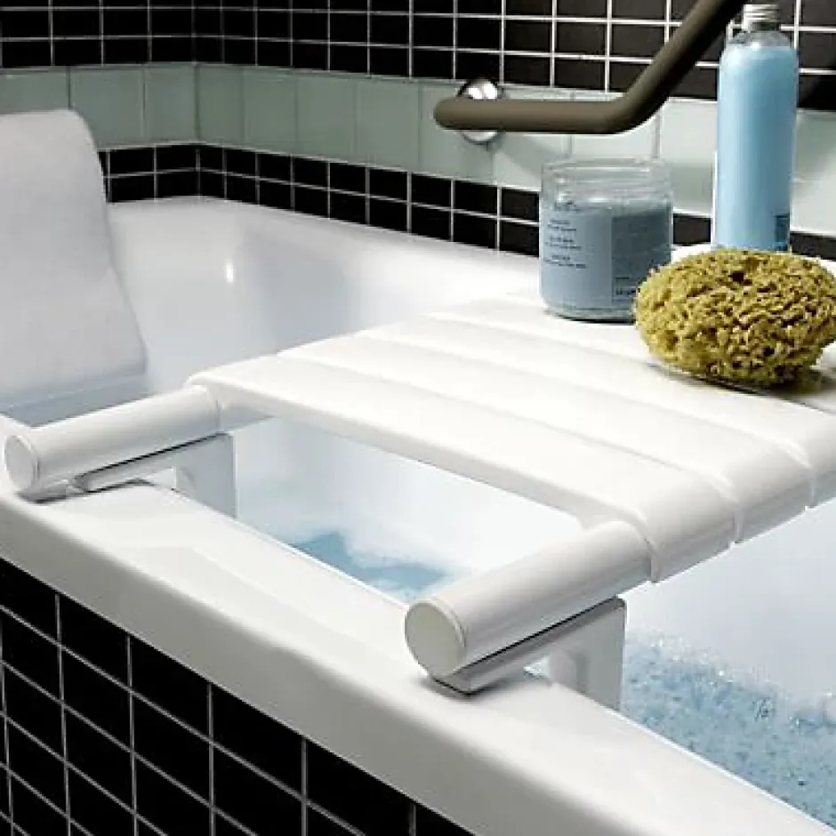Godonnier siège de bain en aluminium blanche extensible de 484 à 640 mm