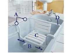 Godonnier Siège de bain extensible avec dossier,