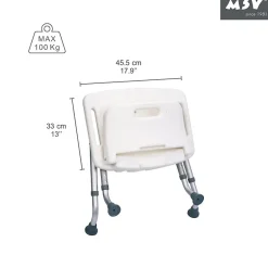 MSV Siège de douche ajustable pliable