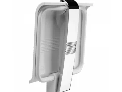 Pellet Siège de douche ARSIS escamotable avec béquille automatique - Assise blanche et piètement époxy blanc