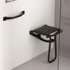 Godonnier Siège de douche en aluminium noir Confort charge maximale 150 kg* Siège De Douche
