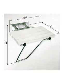 Bemeta Siège de douche escamotable HELP avec jambe de sécurité en acier