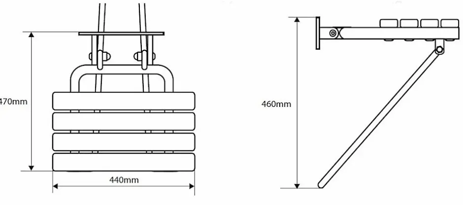 Bemeta Siège de douche escamotable HELP avec jambe de sécurité en acier