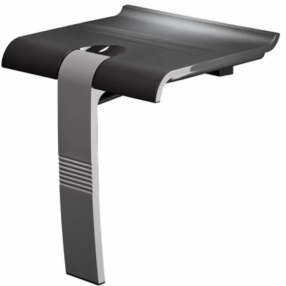 Pellet Siège de douche escamotable Arsis - Gris anthracite et Gris mat