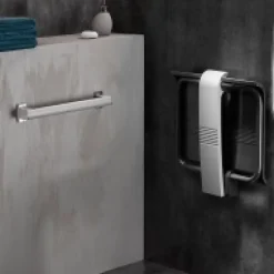 Pellet Siège de douche escamotable Arsis - Gris anthracite et Gris mat