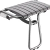 Godonnier Siège de douche large et pliable, aluminium avec lattes grises, l.58,5 x H.50 x P.36 cm,