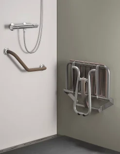 Godonnier Siège de douche large lattes taupe Godonier