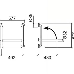 Sanindusa Siège de douche mural pliant rabattable tout inox charge 120kg NewWccare* Siège De Douche
