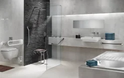 Godonnier Siège de douche pieds alu, assise polypropylène coloris taupe l.36,4 x P.38,2 x H.50 cm* Siège De Douche