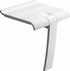 Godonnier Siège de douche piètement alu, assise polymère coloris blanc l.45 x P.44,2 x H.50 cm