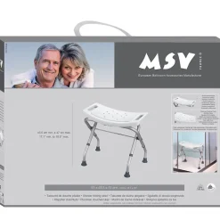 MSV Siège de douche pliable ajustable Max 100kg