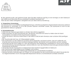 MSV Siège de douche pliable ajustable Max 100kg