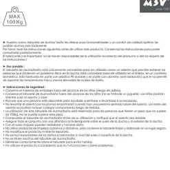 MSV Siège de douche pliable ajustable Max 100kg