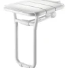 Delabie Siège de douche relevable avec pied en aluminium époxy blanc -