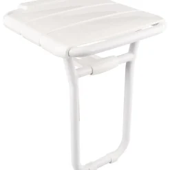 Delabie Siège de douche relevable avec pied en aluminium époxy blanc -