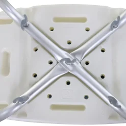 Homcom Siège de douche réglable en hauteur tabouret de douche ergonomique pieds antidérapants charge max. 135 Kg alu HDPE blanc bleu