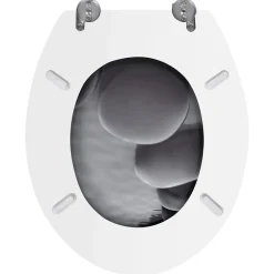 Helloshop26 Siège de toilette abattant avec couvercle mdf