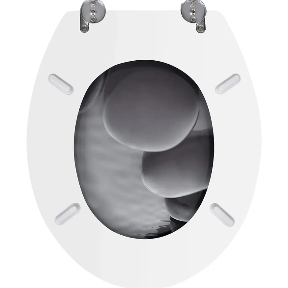 Helloshop26 Siège de toilette abattant avec couvercle mdf