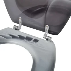 Helloshop26 Siège de toilette abattant avec couvercle mdf
