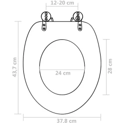 Helloshop26 Siège de toilette abattant avec couvercle mdf