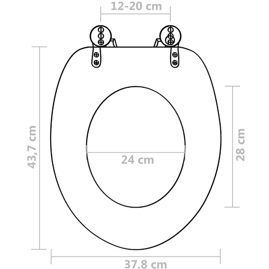 Helloshop26 Siège de toilette abattant avec couvercle mdf